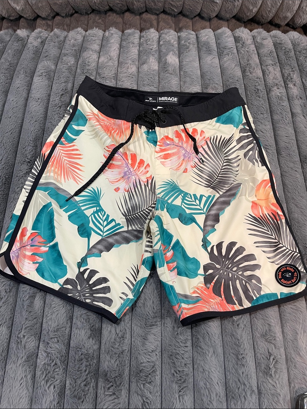Rip Curl Mirage Tropical Boardshorts - Cream, Teal & Coral Accents